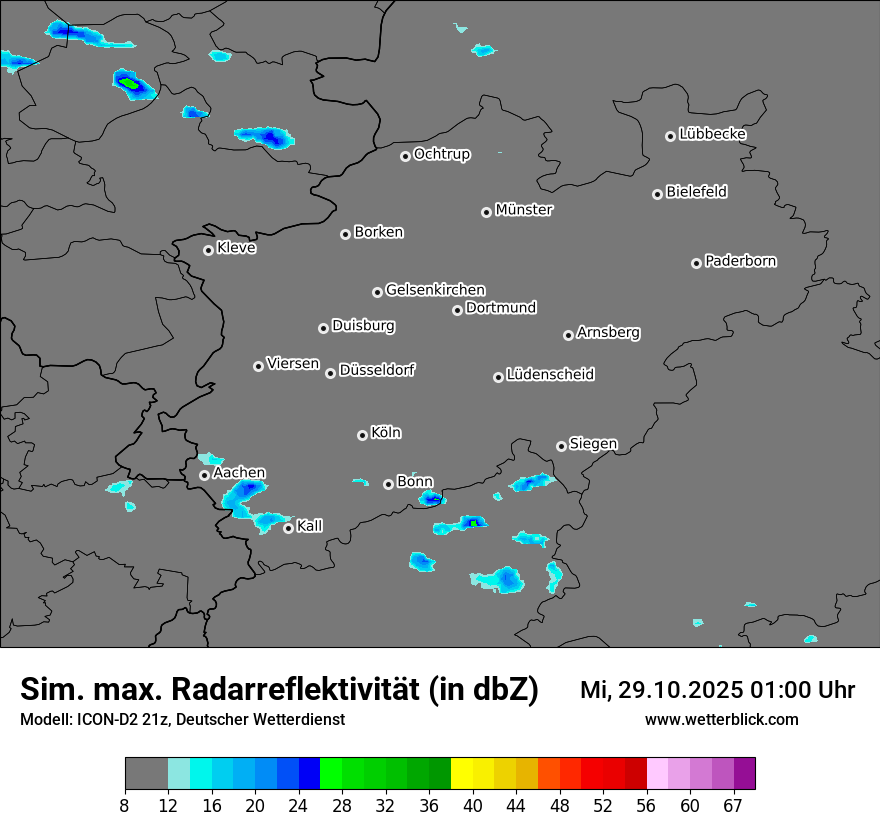 Modellkarten Simuliertes Radarbild