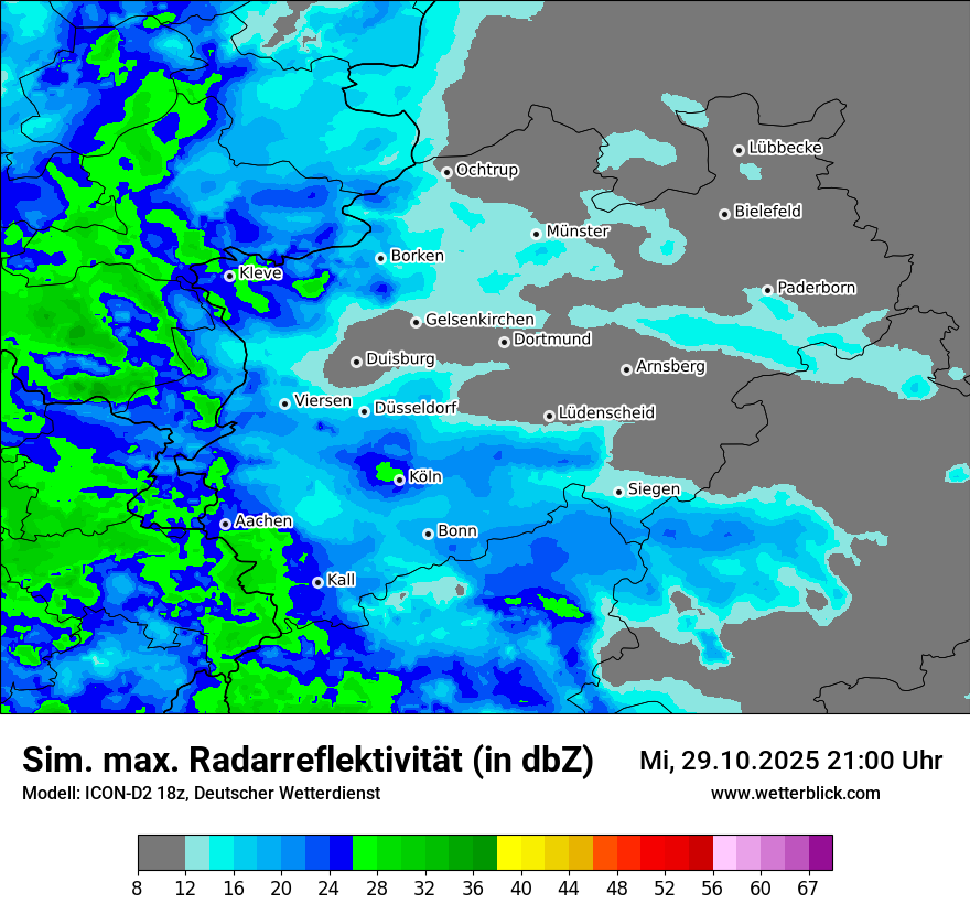 Modellkarten Simuliertes Radarbild