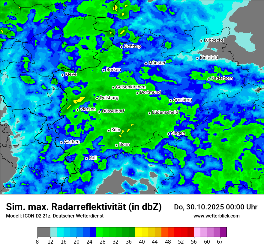 Modellkarten Simuliertes Radarbild