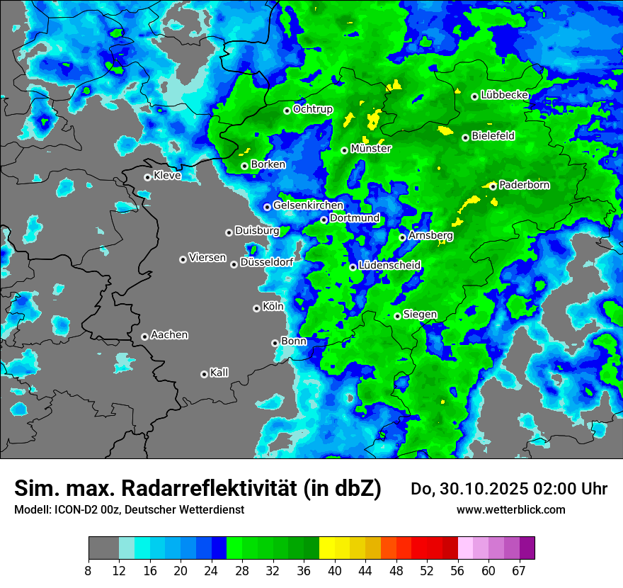 Modellkarten Simuliertes Radarbild