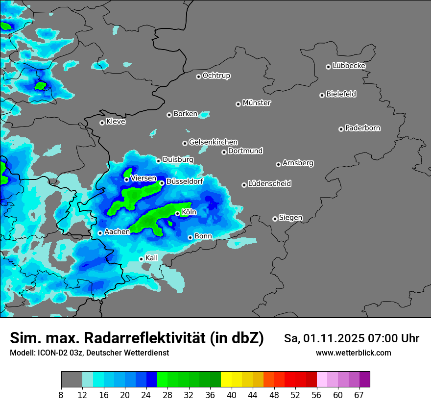 Modellkarten Simuliertes Radarbild
