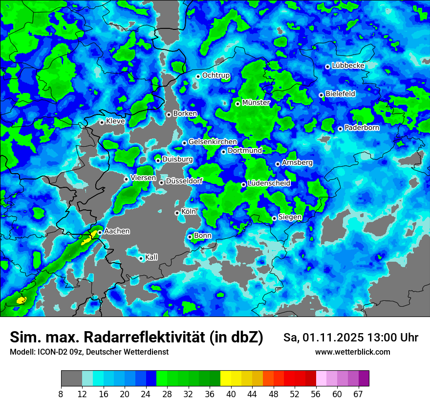 Modellkarten Simuliertes Radarbild