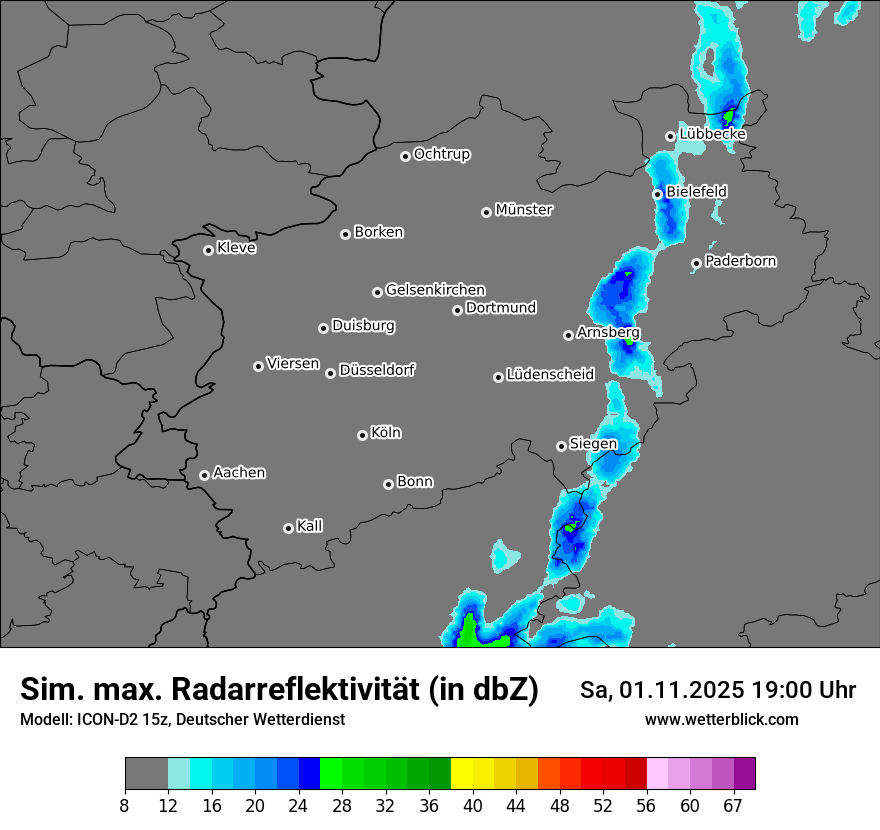 Modellkarten Simuliertes Radarbild