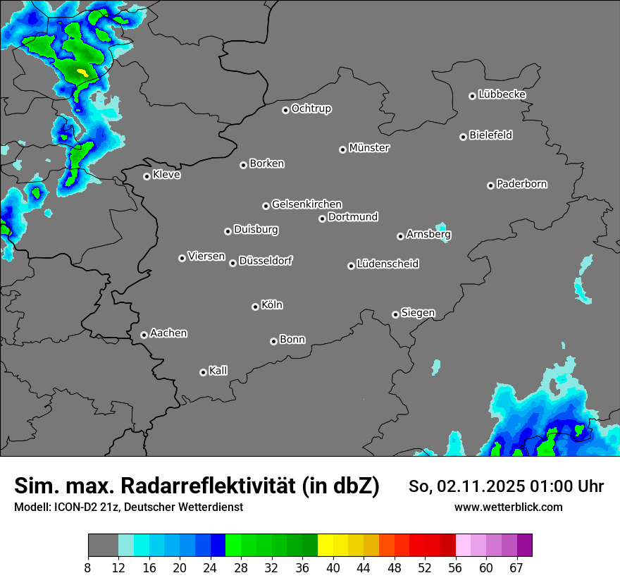 Modellkarten Simuliertes Radarbild