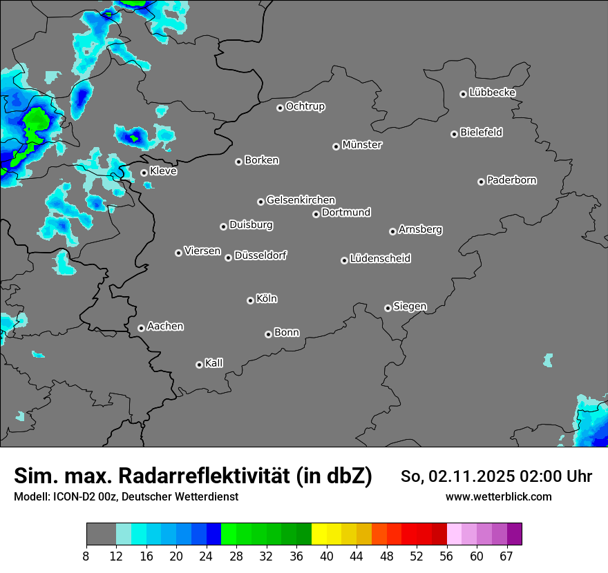 Modellkarten Simuliertes Radarbild