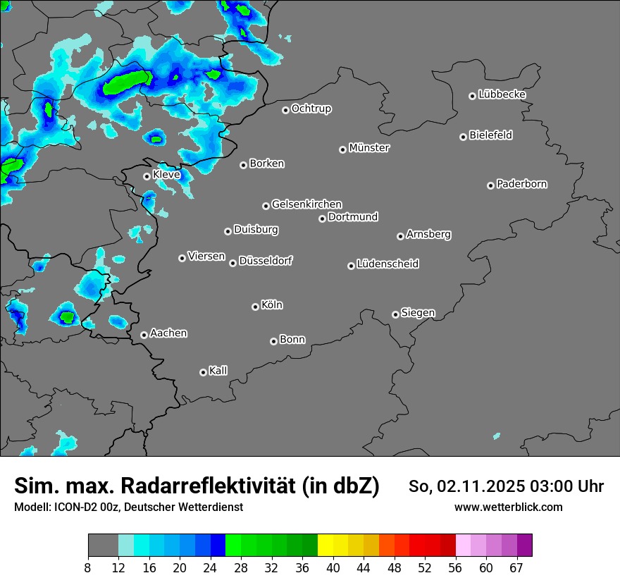 Modellkarten Simuliertes Radarbild