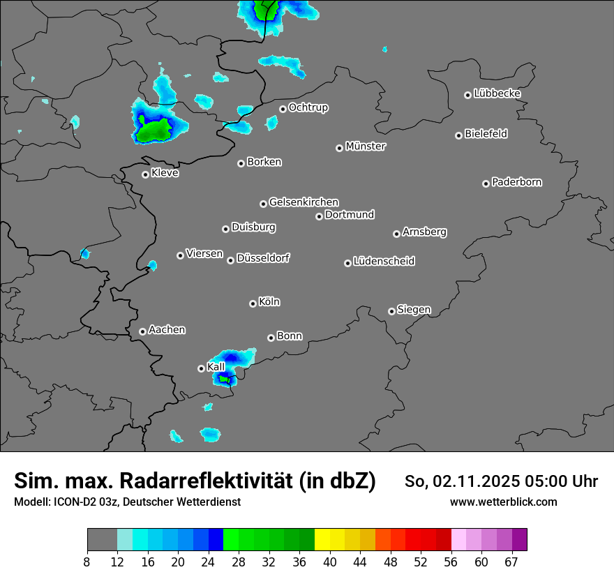 Modellkarten Simuliertes Radarbild