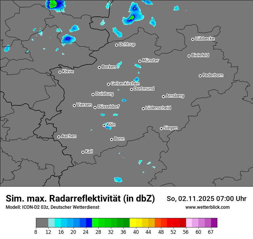 Modellkarten Simuliertes Radarbild