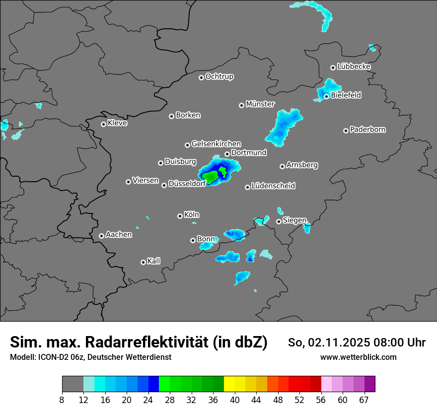Modellkarten Simuliertes Radarbild