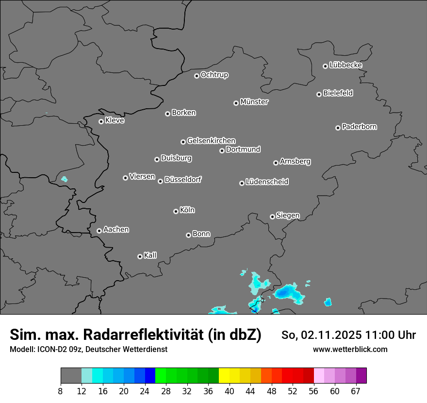 Modellkarten Simuliertes Radarbild