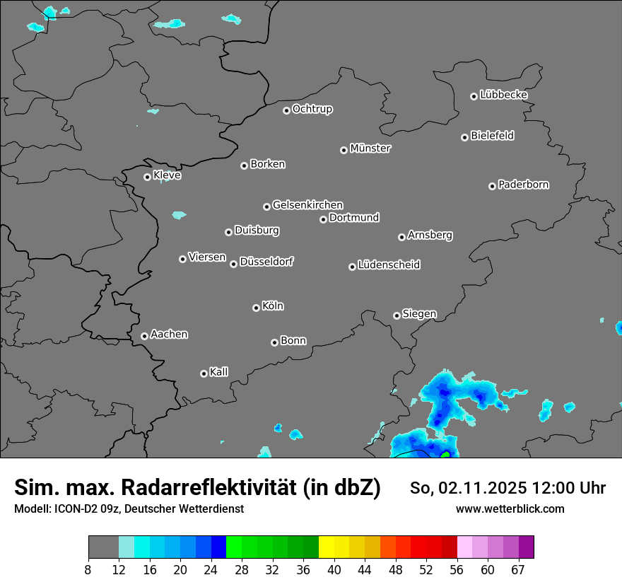 Modellkarten Simuliertes Radarbild