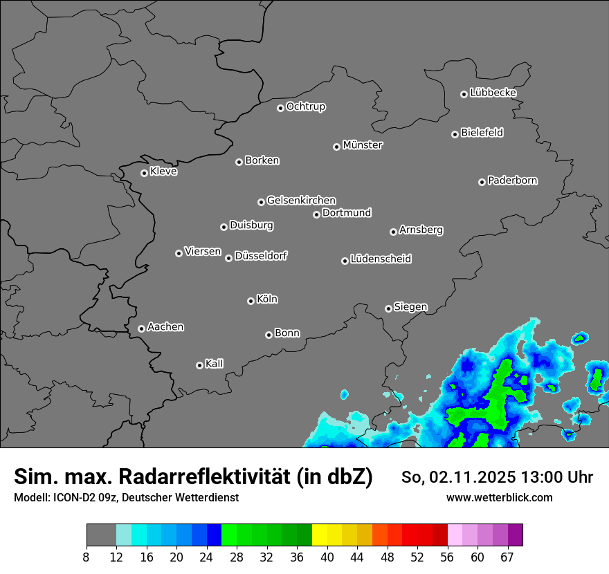 Modellkarten Simuliertes Radarbild