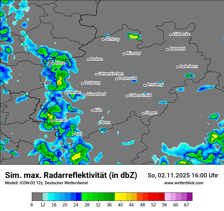 Modellkarten Simuliertes Radarbild