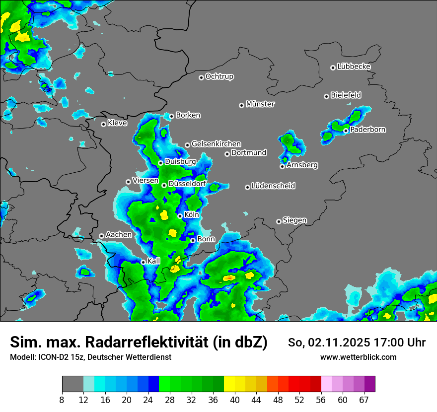 Modellkarten Simuliertes Radarbild