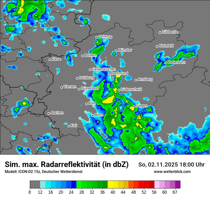 Modellkarten Simuliertes Radarbild