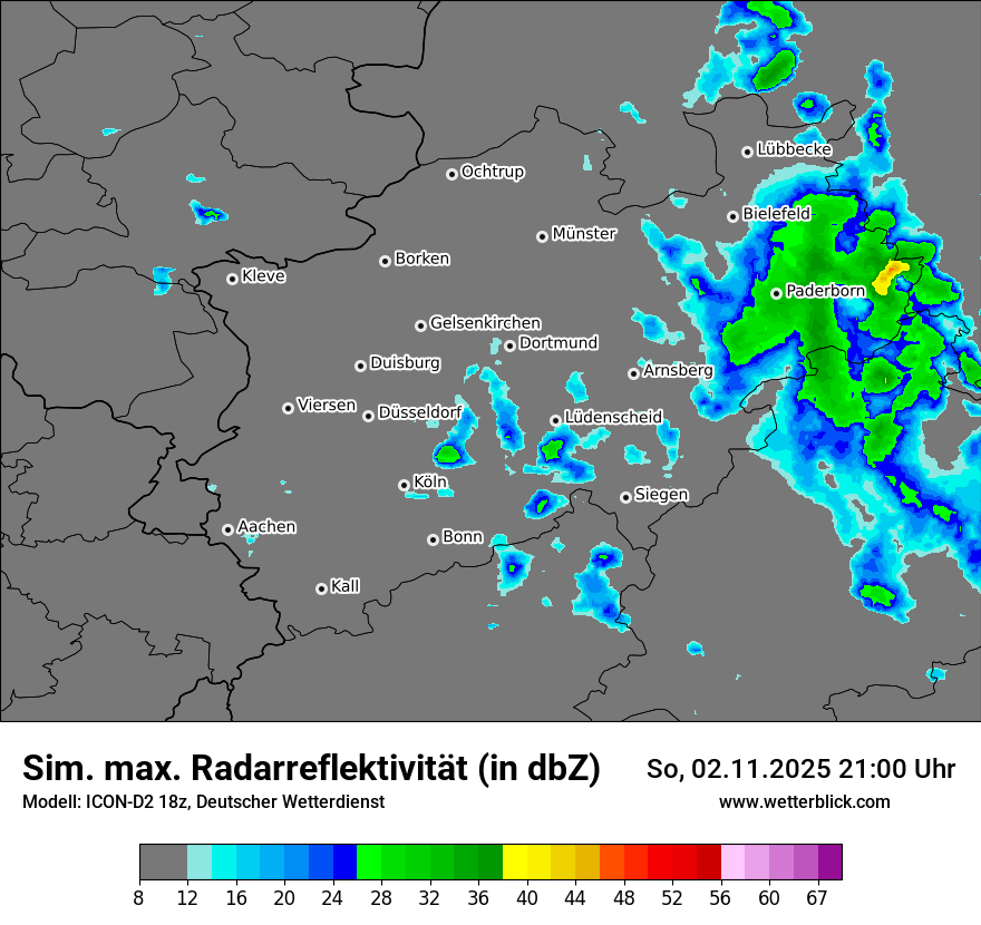 Modellkarten Simuliertes Radarbild