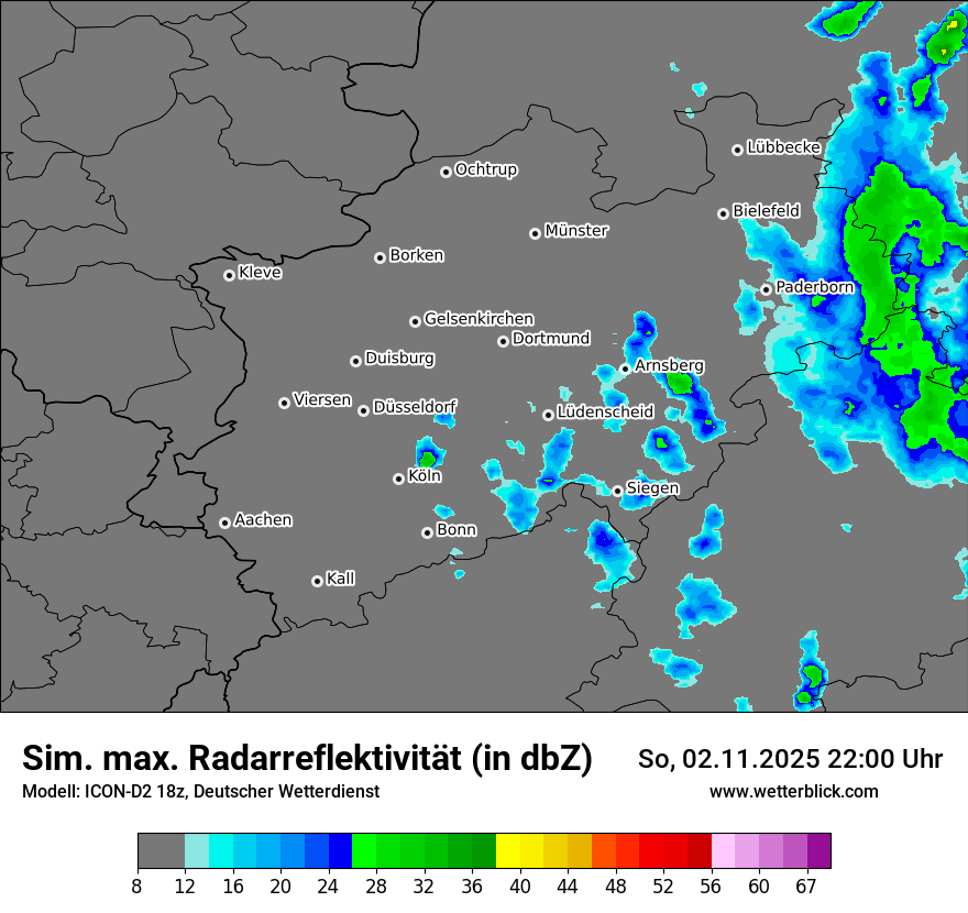 Modellkarten Simuliertes Radarbild
