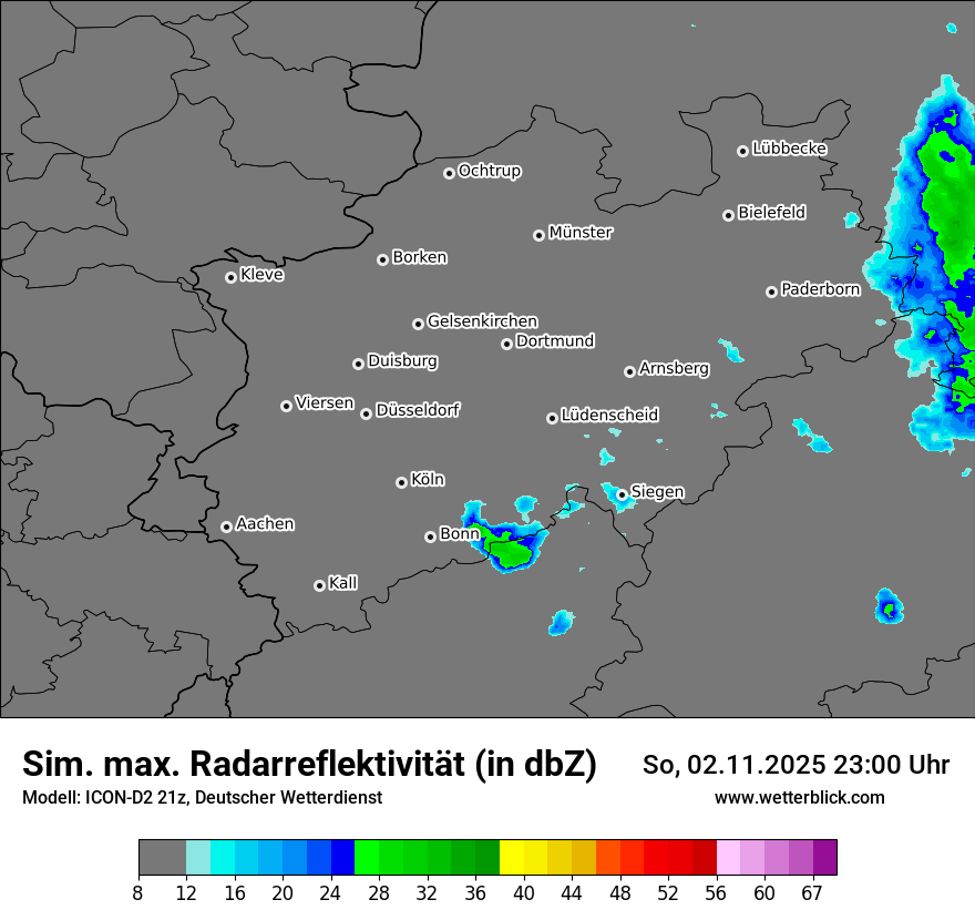 Modellkarten Simuliertes Radarbild