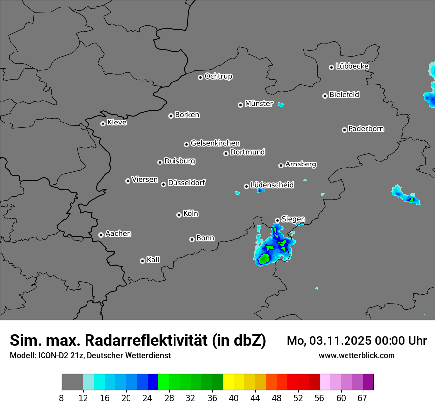 Modellkarten Simuliertes Radarbild