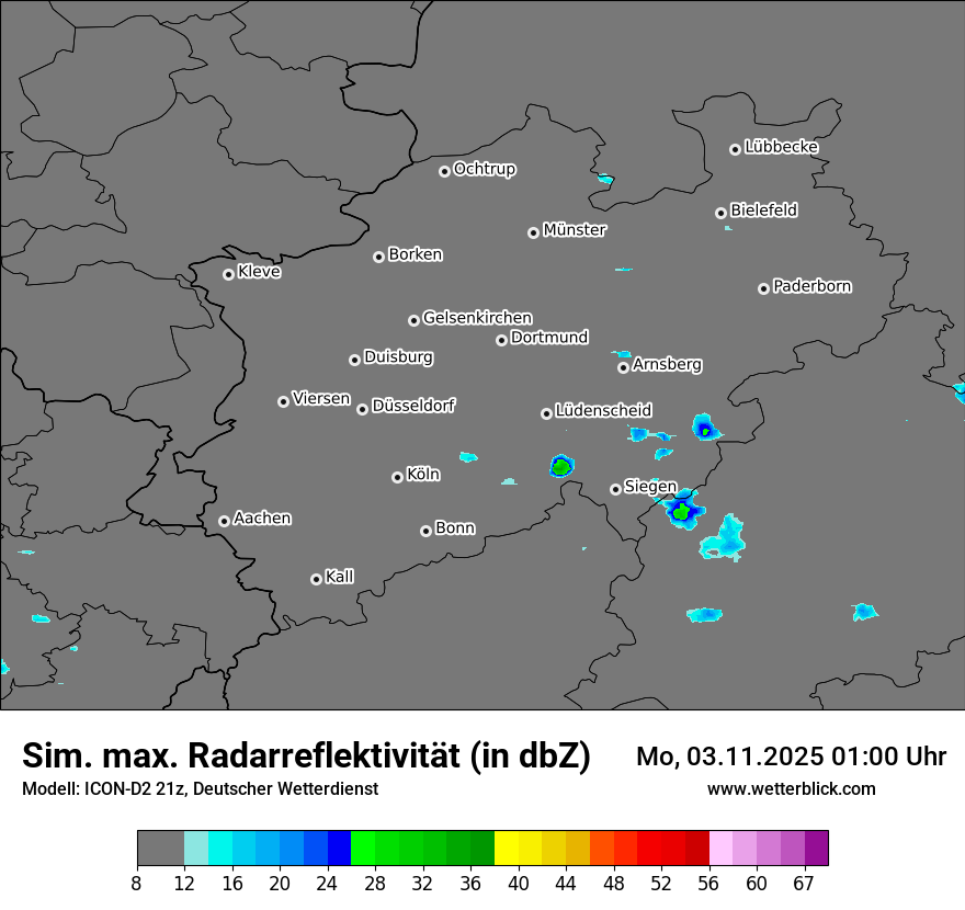 Modellkarten Simuliertes Radarbild