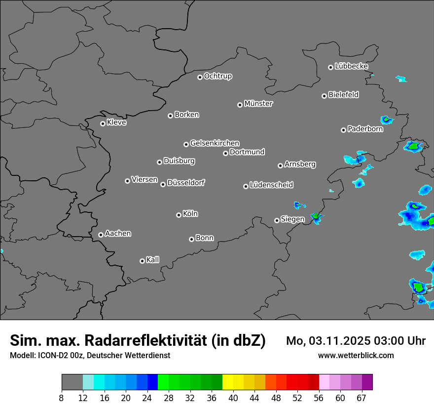 Modellkarten Simuliertes Radarbild