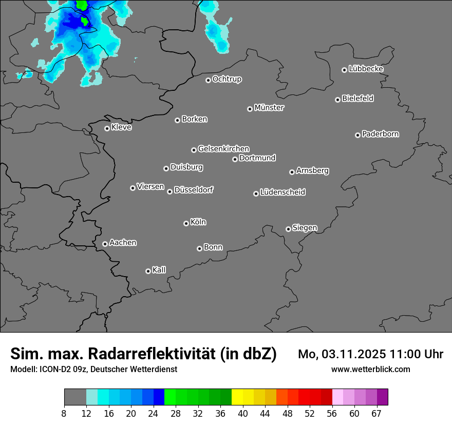 Modellkarten Simuliertes Radarbild