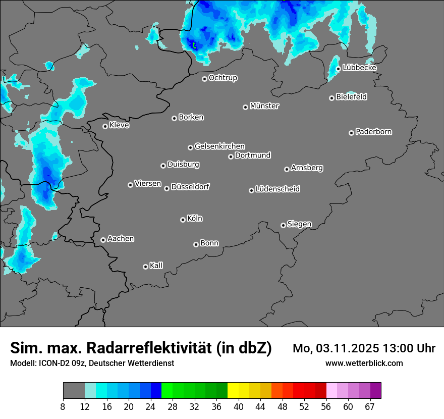 Modellkarten Simuliertes Radarbild