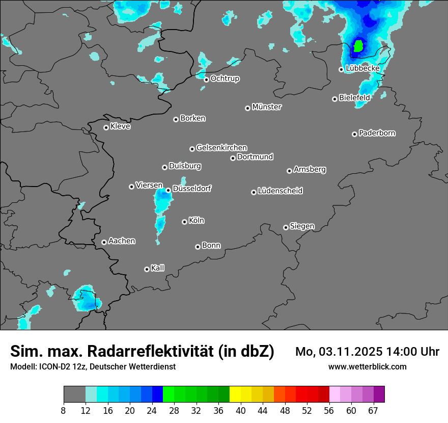 Modellkarten Simuliertes Radarbild