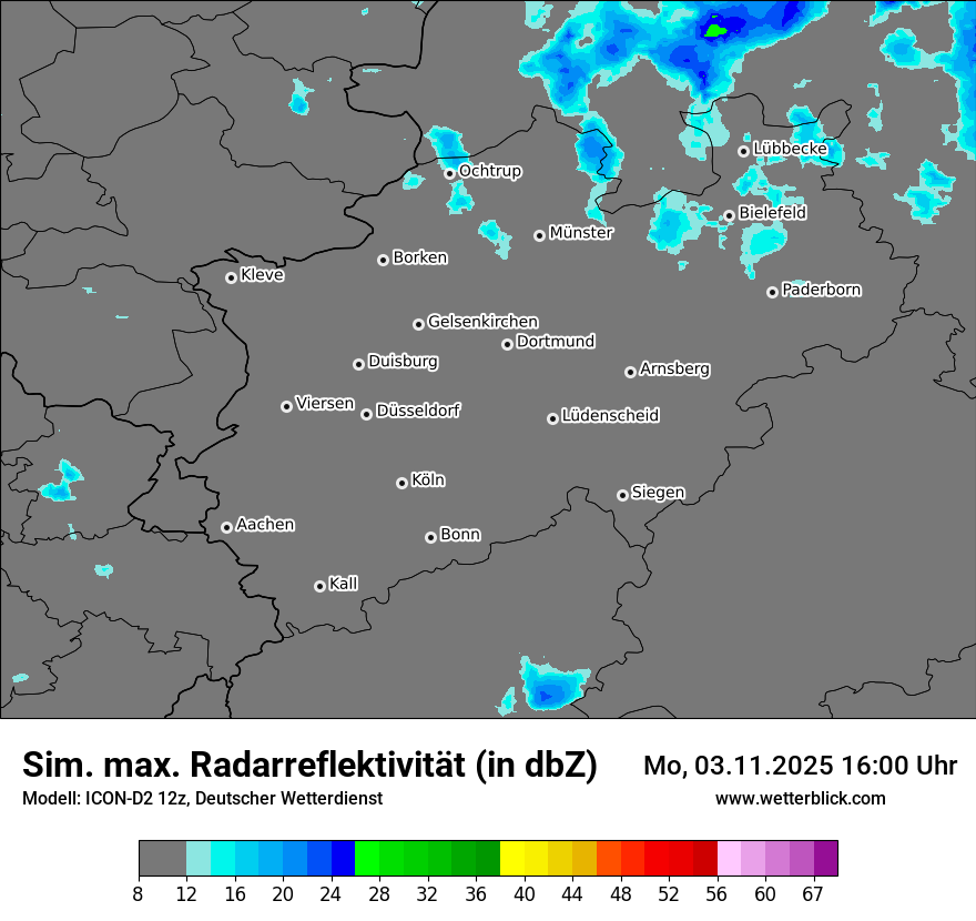 Modellkarten Simuliertes Radarbild