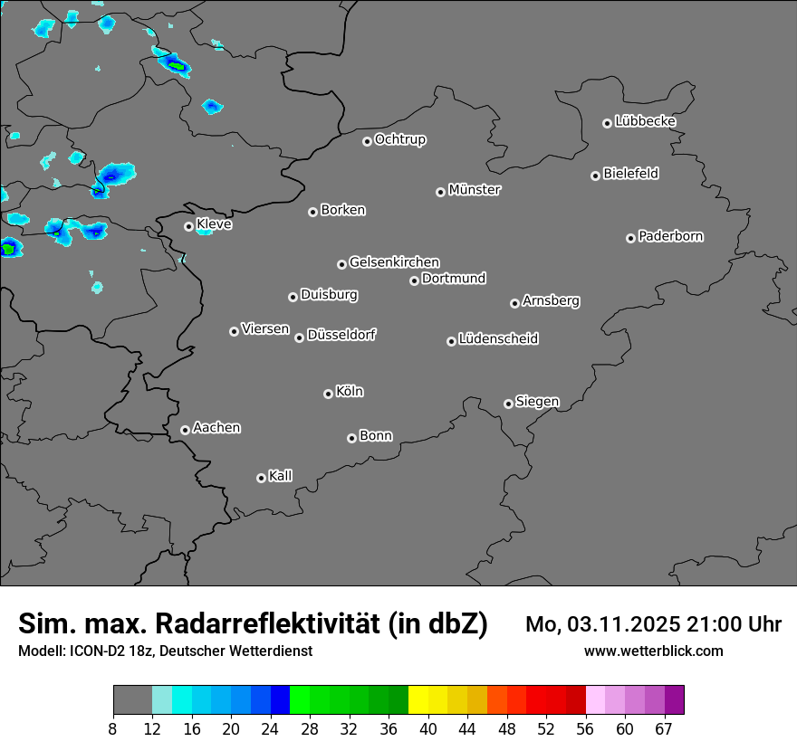 Modellkarten Simuliertes Radarbild