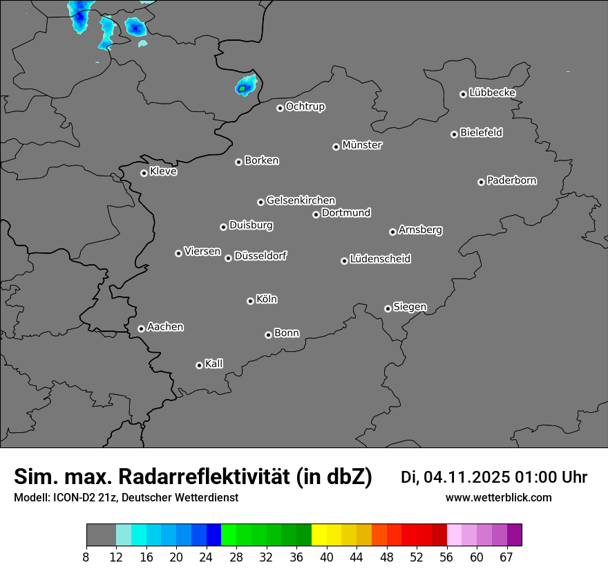 Modellkarten Simuliertes Radarbild