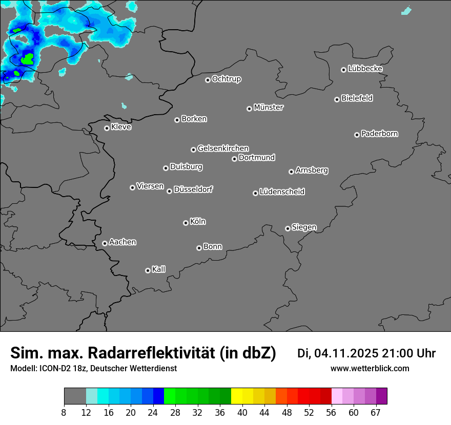 Modellkarten Simuliertes Radarbild