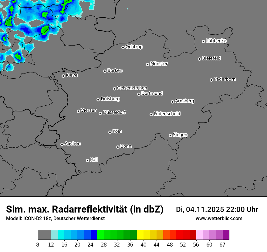 Modellkarten Simuliertes Radarbild