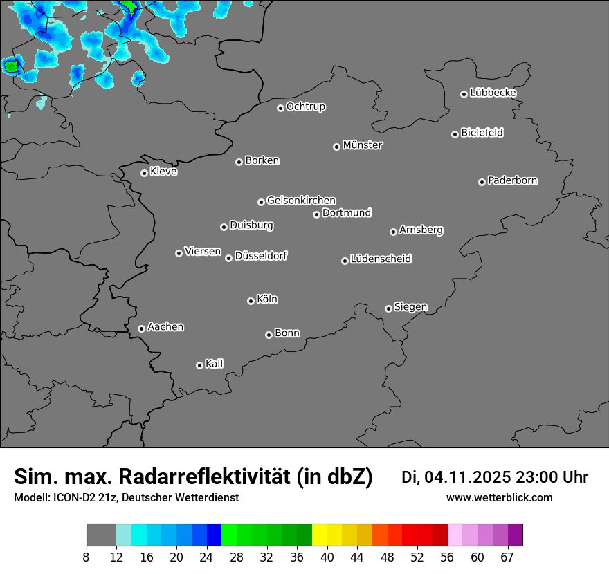 Modellkarten Simuliertes Radarbild