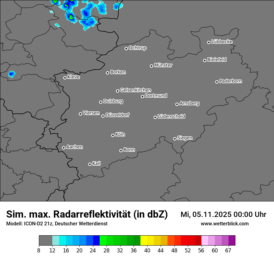 Modellkarten Simuliertes Radarbild