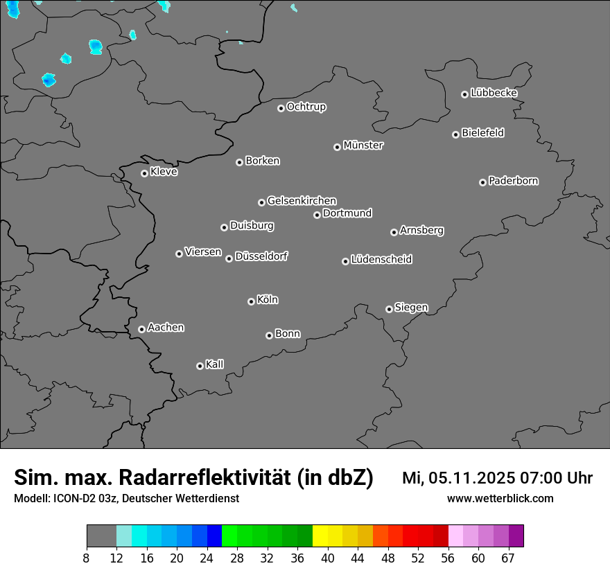 Modellkarten Simuliertes Radarbild