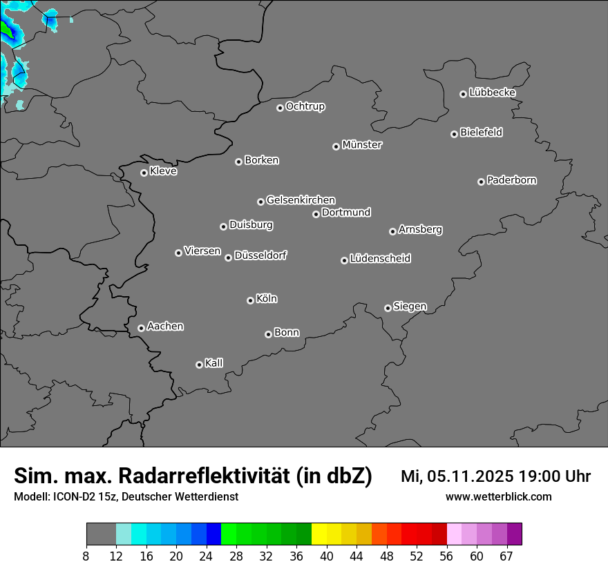 Modellkarten Simuliertes Radarbild