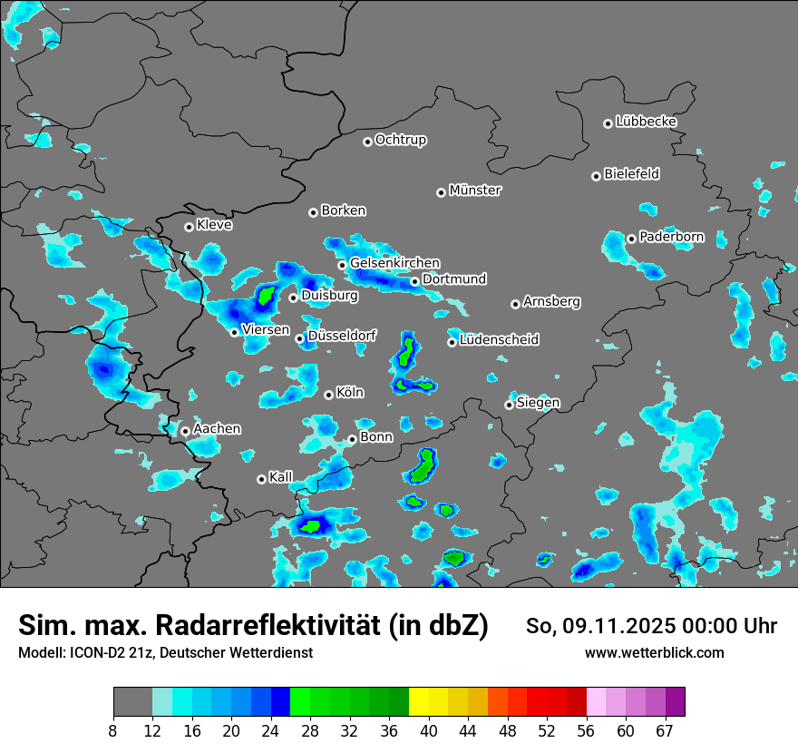 Modellkarten Simuliertes Radarbild