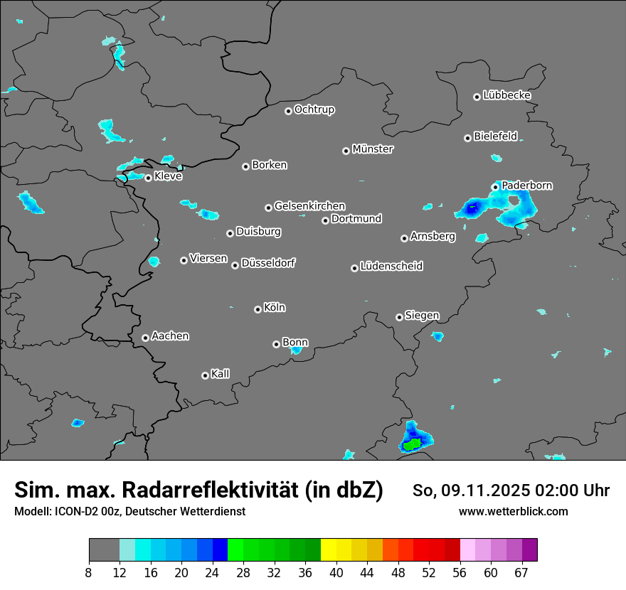 Modellkarten Simuliertes Radarbild