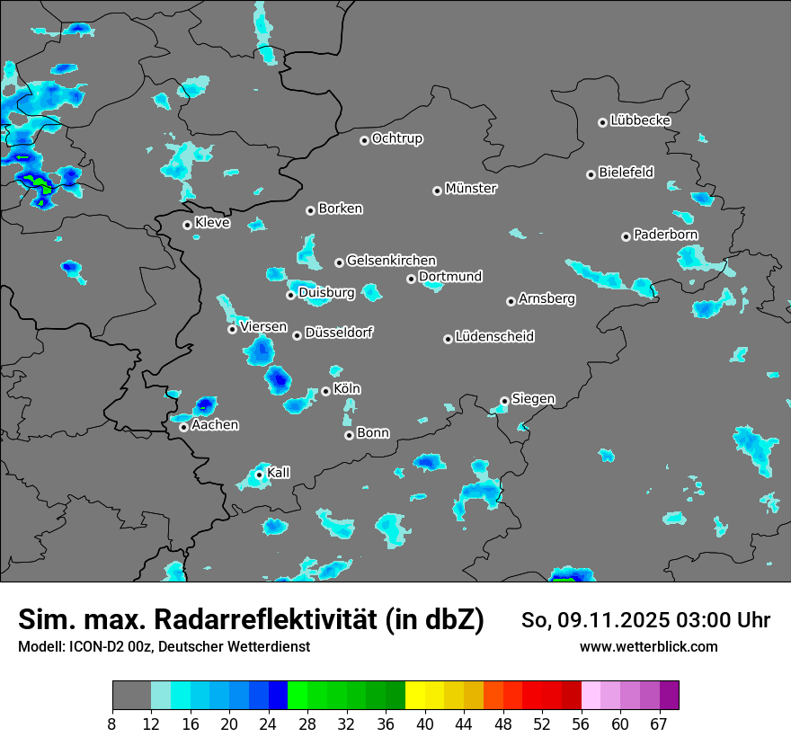 Modellkarten Simuliertes Radarbild