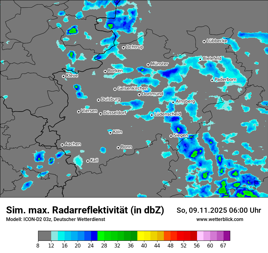 Modellkarten Simuliertes Radarbild