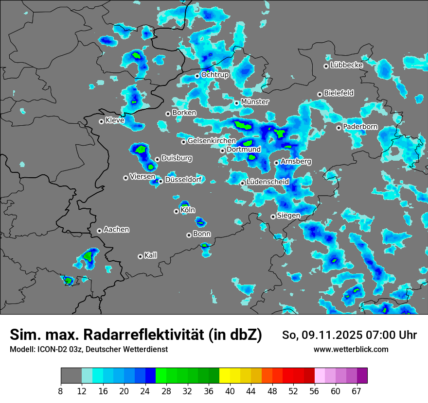 Modellkarten Simuliertes Radarbild