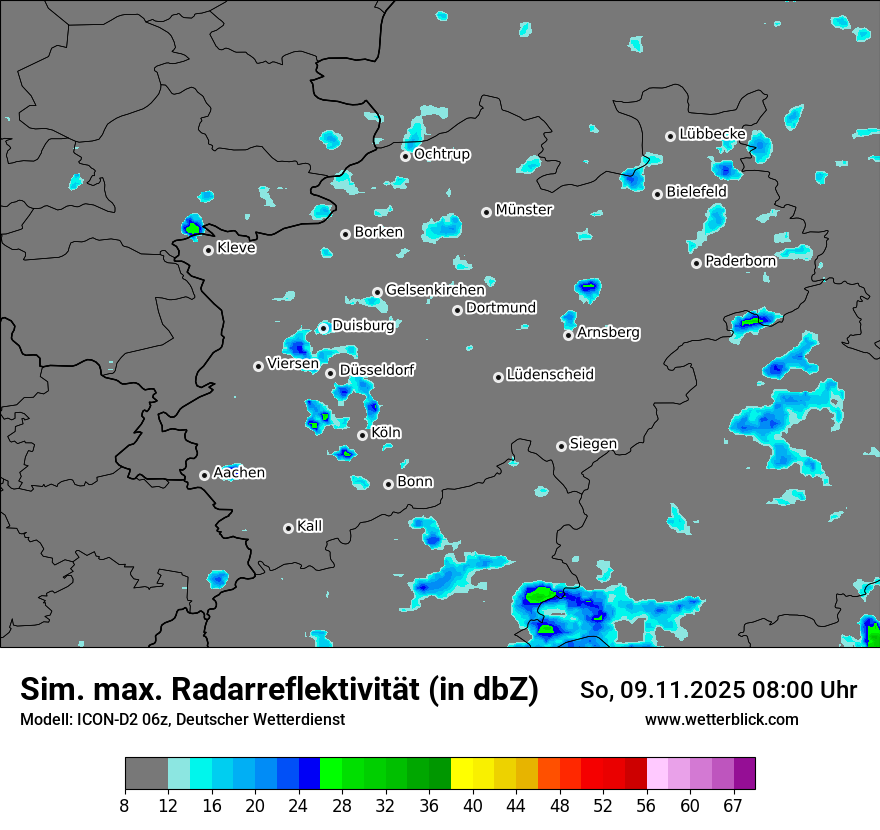 Modellkarten Simuliertes Radarbild