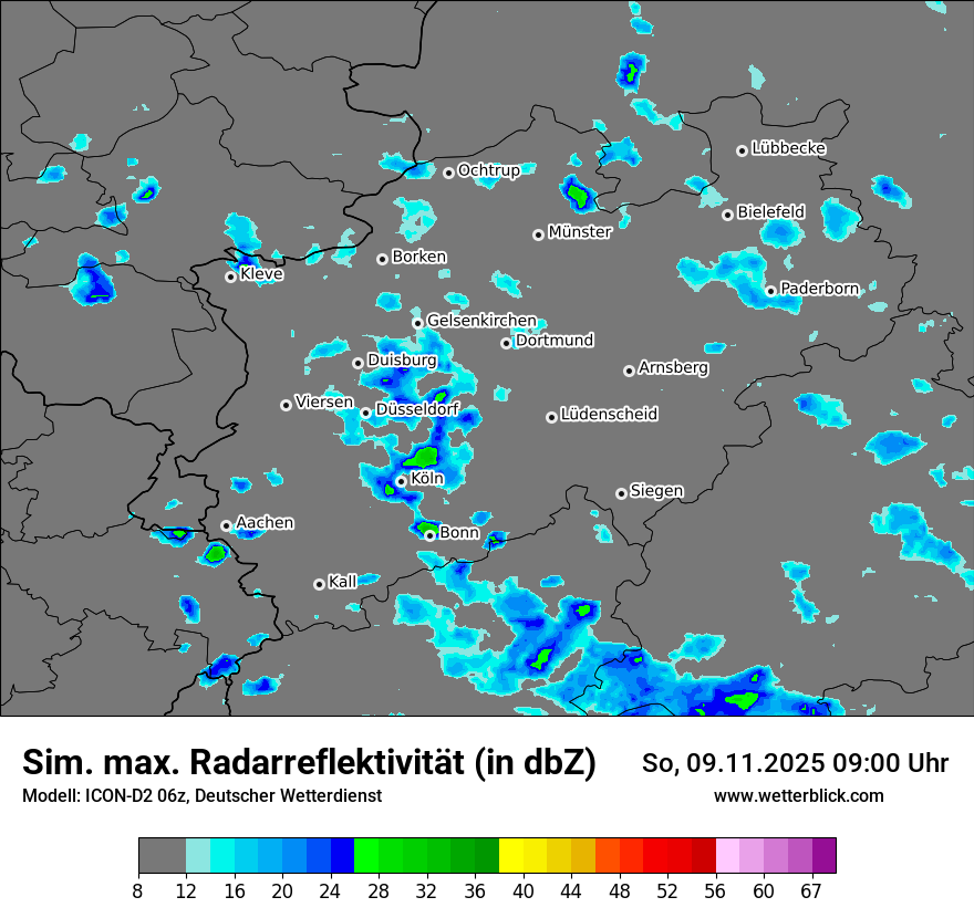 Modellkarten Simuliertes Radarbild