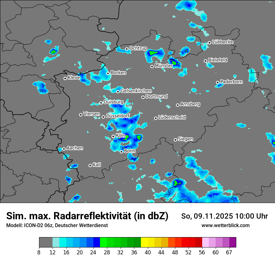 Modellkarten Simuliertes Radarbild