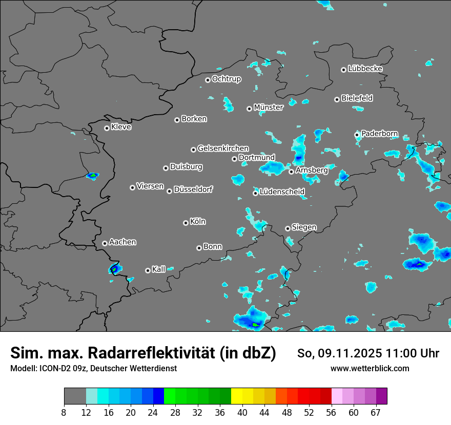 Modellkarten Simuliertes Radarbild