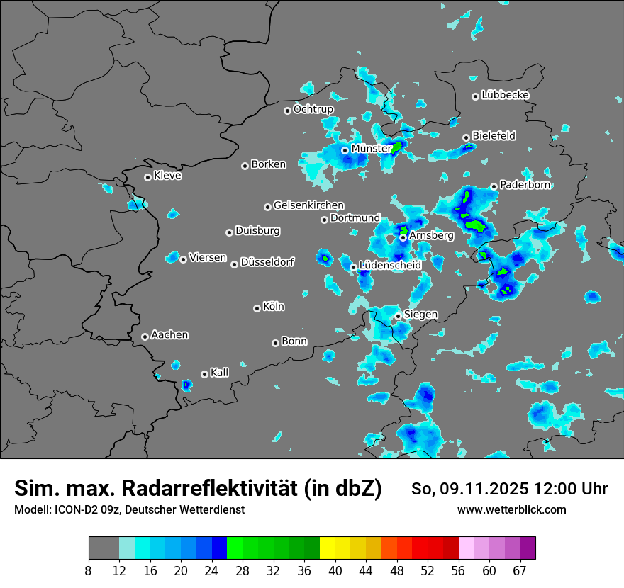 Modellkarten Simuliertes Radarbild