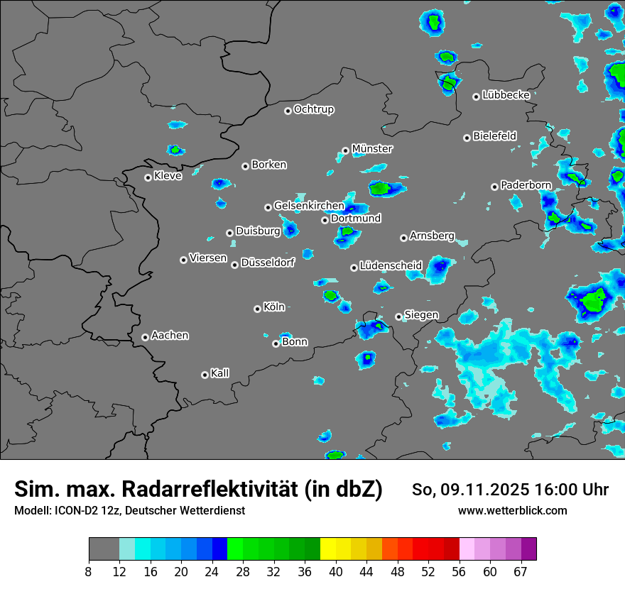 Modellkarten Simuliertes Radarbild