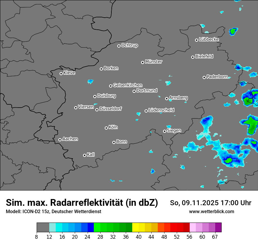 Modellkarten Simuliertes Radarbild