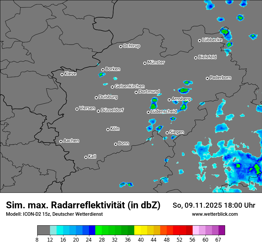 Modellkarten Simuliertes Radarbild